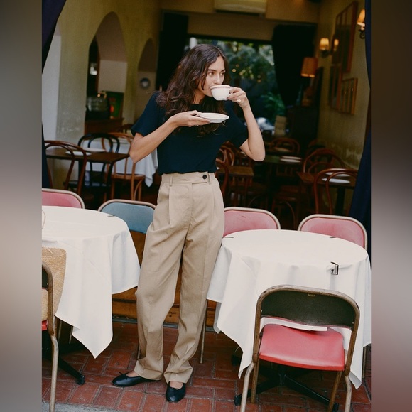 Caves Collect / KATE TAN JAPANESE COTTON PANTS trousers khaki XS (AUS 6) - Picture 1 of 8